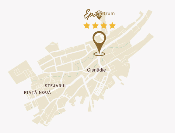 A map showing the location and rezervare of a hotel.